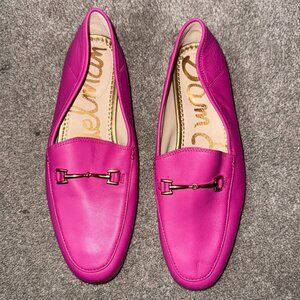Sam Edelman Loraine Fuchia Pink Leather Womens Loafers - Size 6 1/2 - Brand New
